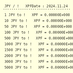 Jpy To Xpf Exchange Rate Japanese Yen To Cfp Franc Conversion - 